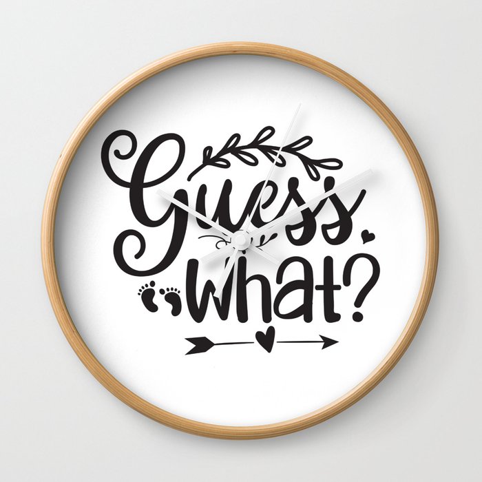 Guess What Pregnancy Announcement Wall Clock