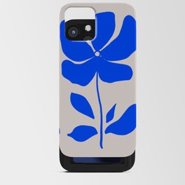 Wildflowers and Leaves - cobalt blue and neutral iPhone Card Case