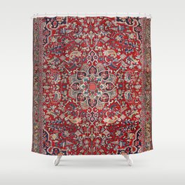 Fine Persia Bijar Old Century Authentic Colorful Red Blue Yellow Vintage Patterns Shower Curtain
