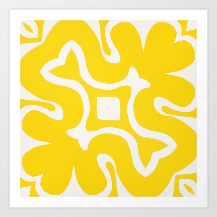Yellow Sunburst | Abstract Pattern Art Print