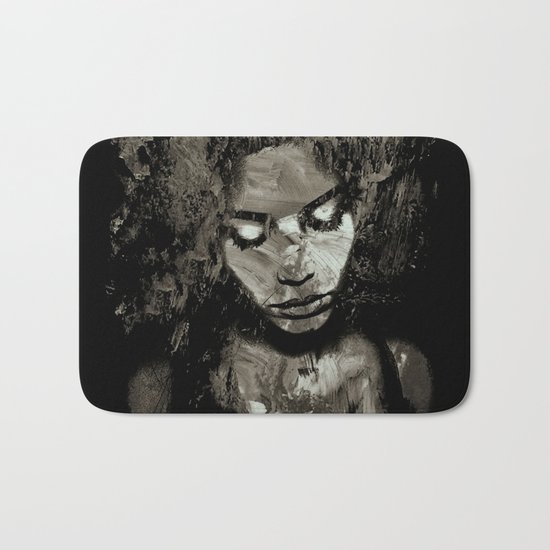 Melancholy and the Infinite Sadness Black and White Bath Mat
