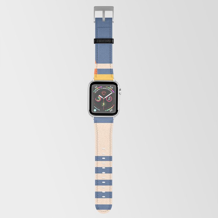 SeaYou - Orange Blue Colorful Sunset Retro Abstract Geometric Minimalistic Design Pattern Apple Watch Band