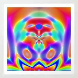 "Chromatic Reverie" - Trippy Rainbow Pattern Abstract Modern Bright Vibrant Colorful Digital Artwork  Art Print