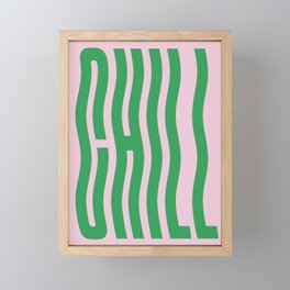 Chill Pink and Green Wavey Framed Mini Art Print