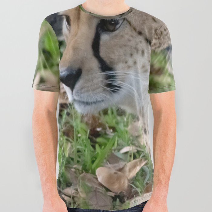 cheetah looking around All Over Graphic Tee