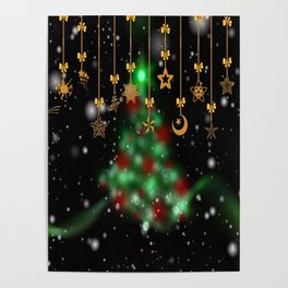 christmas star jewellery Poster | Abstract, Collage, Ethnic, Decoupage, Gif, Xmas, Paper, Fabric, Metal, Pattern 