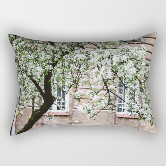 Spring Tree Blossoming In Krakow Rectangular Pillow
