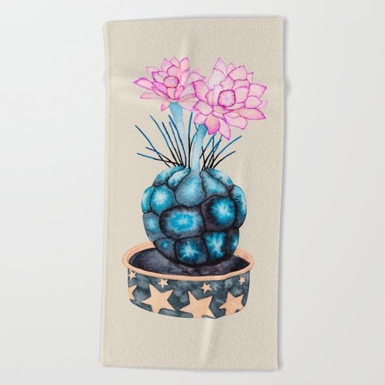 succulent flower Beach Towel