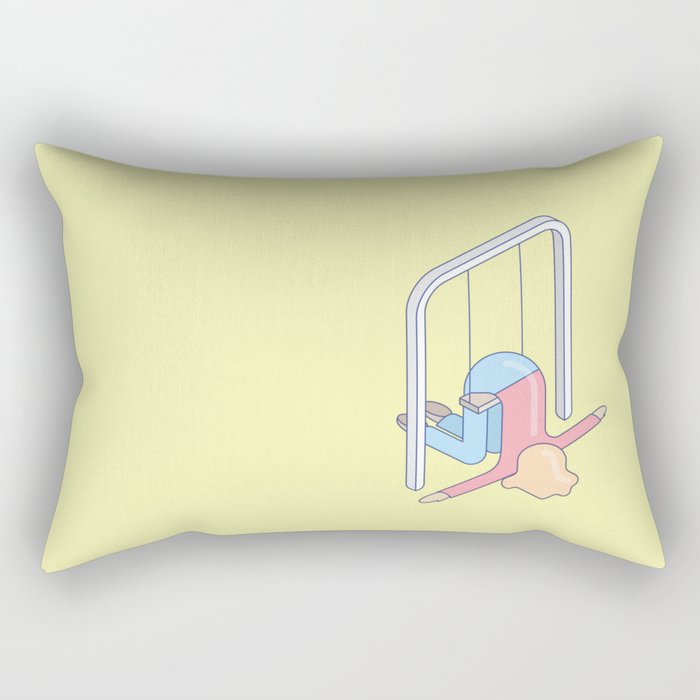 E​xhausted woman on a swing. The struggle is real. Rectangular Pillow