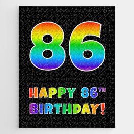 [ Thumbnail: HAPPY 86TH BIRTHDAY - Multicolored Rainbow Spectrum Gradient Jigsaw Puzzle ]