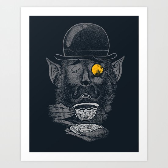 a british gentleman werewolf Art Print