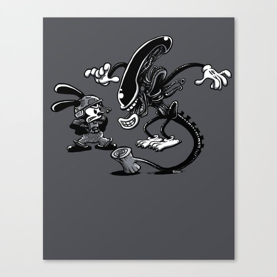 Alien vs Oswald Canvas Print