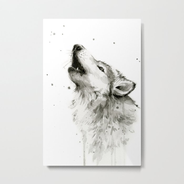 Wolf Howling Metal Print
