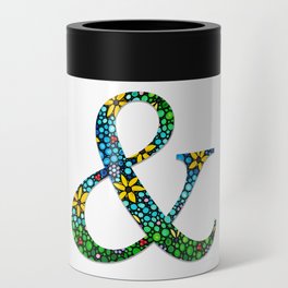 Ampersand Art - Whimsical Floral Flower Punctuation Sign Can Cooler