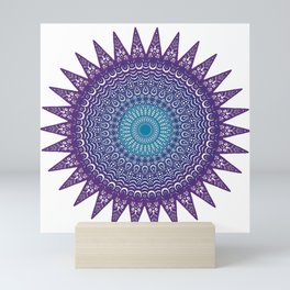 Colourful Mandala #1 Mini Art Print | Purple, Geometry, Tribal, Zentangle, Pop Art, Pattern, Interior, Blue, Digital, Boho 