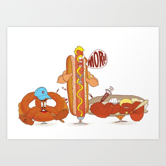 Baseball Food Art Print