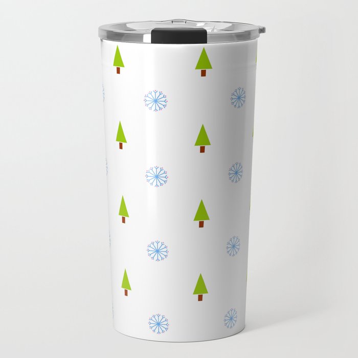 Christmas tree and snowflake 3 Travel Mug