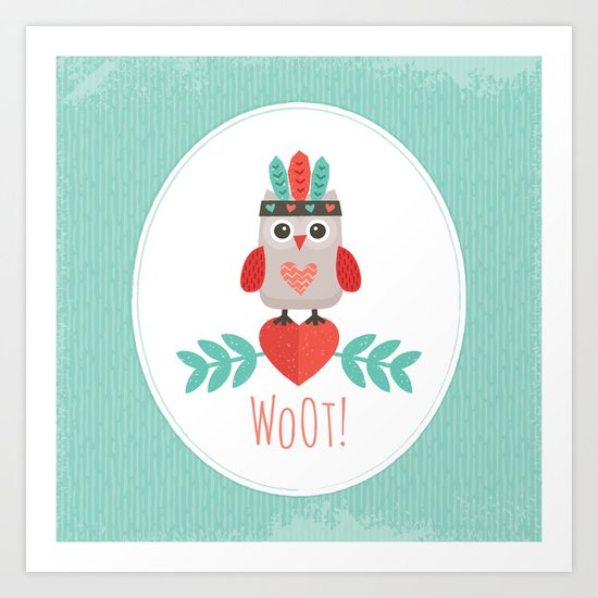 HIPSTER OWLET Art Print