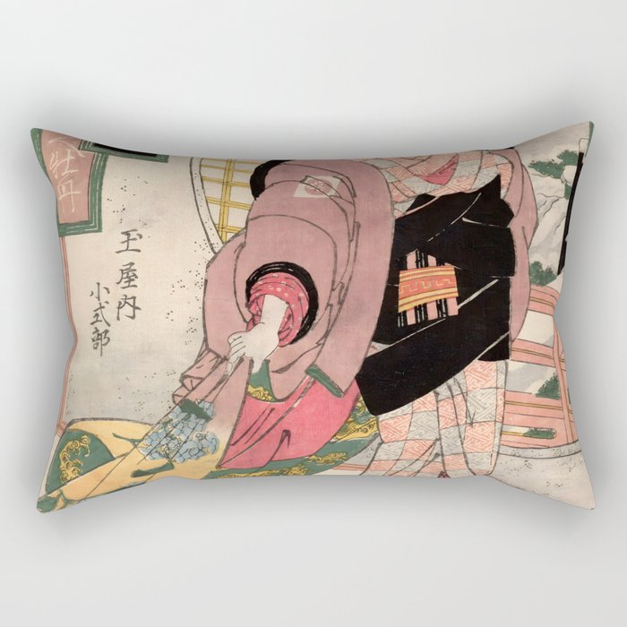 Koshikibu of the Tamaya House (Keisai Eisen) Rectangular Pillow