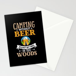 Camping Beer Drinking Beginner Camper Stationery Card
