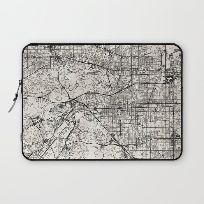 USA, Pomona City Map Laptop Sleeve