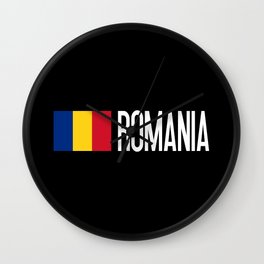 Romania: Romanian Flag & Romania Wall Clock
