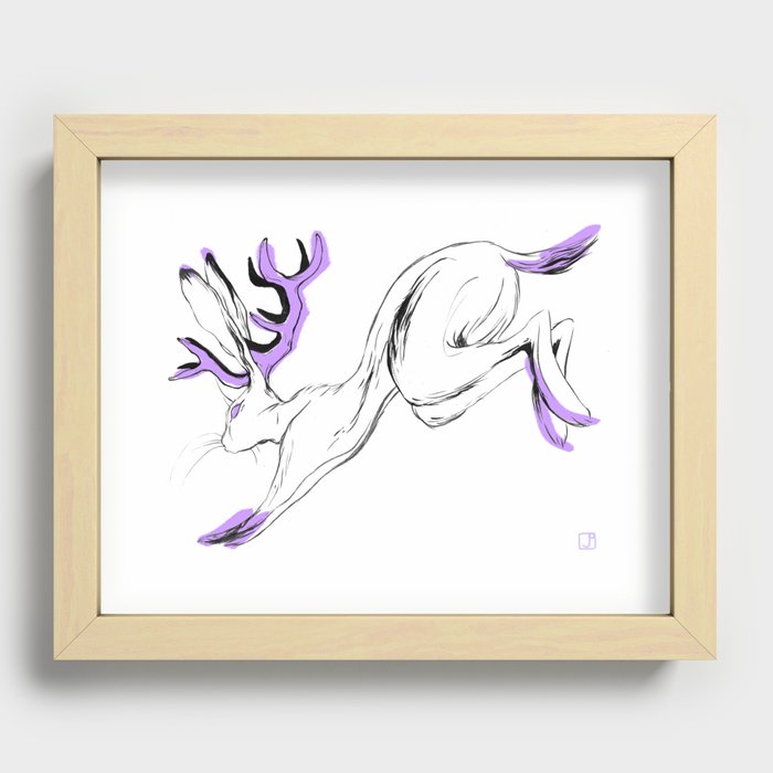 Jackalope - Lilac Recessed Framed Print