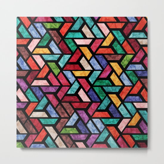 Seamless Colorful Geometric Pattern VII Metal Print