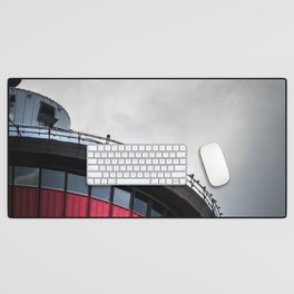 Red Tower - Stormy Grey Sky - Architecture Desk Mat