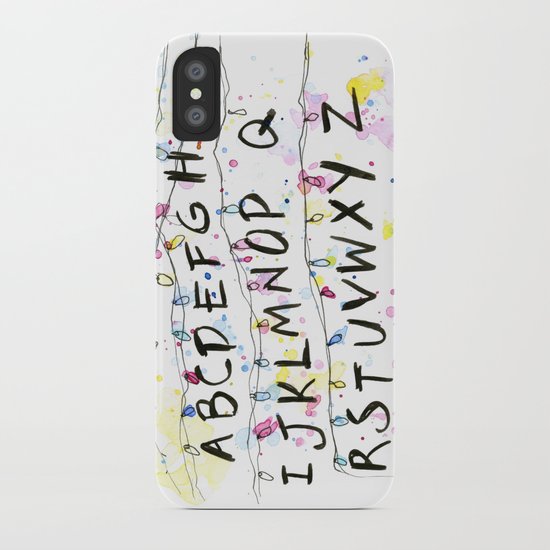 Stranger Things Alphabet Wall Christmas Lights Typography iPhone Case