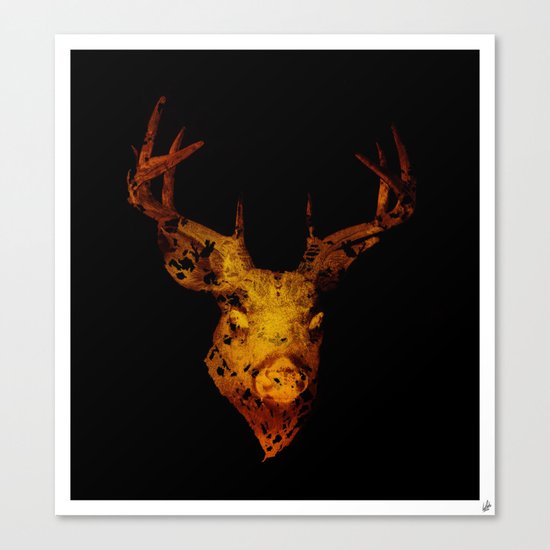 Cervus (Gold Negative Version) Canvas Print