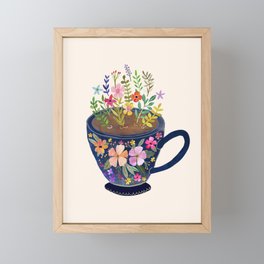 Mug with Flowers Framed Mini Art Print