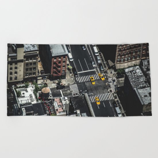 Little Yellow Cabs Beach Towel