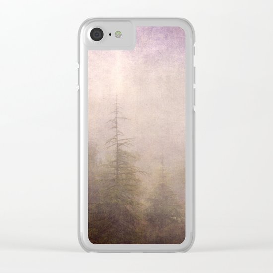 "Mistery forest. Foggy". Retro serie Clear iPhone Case