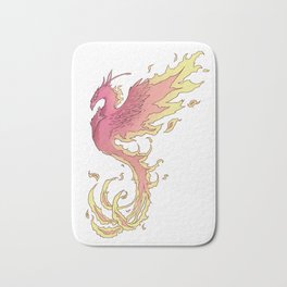 Phoenix Ember Bath Mat | Drawing, Photoshop, Anime, Ink Pen, Comicbook, Digital, Illustration, Fantasy, Fire, Phoenix 