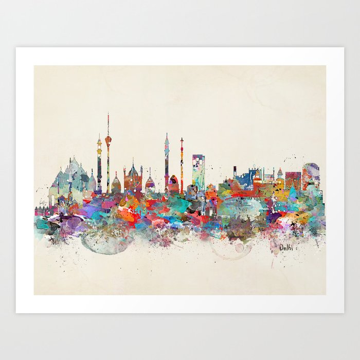 Delhi india skyline Art Print