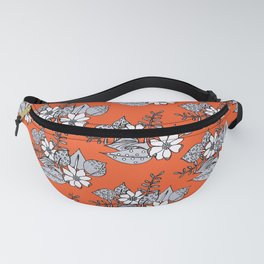 Orangey Gray Floral Fanny Pack