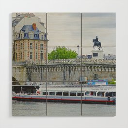 Seine river cruise in Paris | Pont Neuf | Vintage vibes Wood Wall Art