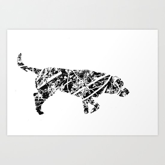 Labrador Scribble Art Print