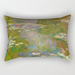1918 Waterlily oil on canvas. Claude Monet.   Rectangular Pillow