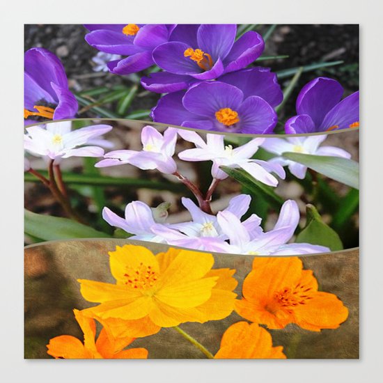 Spring Floral Collage Canvas Print