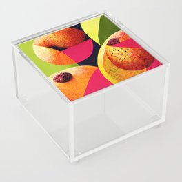 Orange Blitz - Abstract Minimalist Digital Retro Poster Art Acrylic Box
