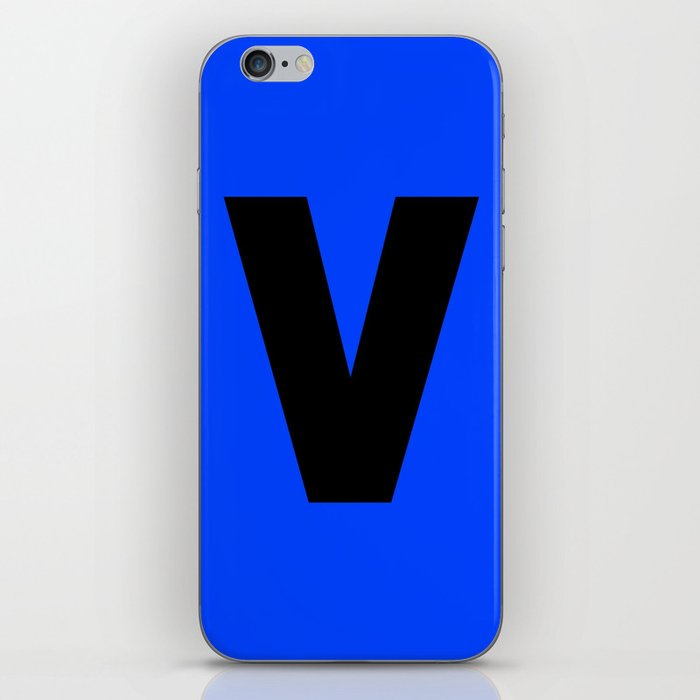 letter V (Black & Blue) iPhone Skin