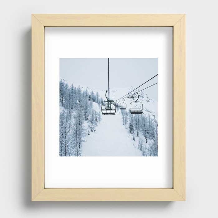 Lake Louise Chairlift Recessed Framed Print