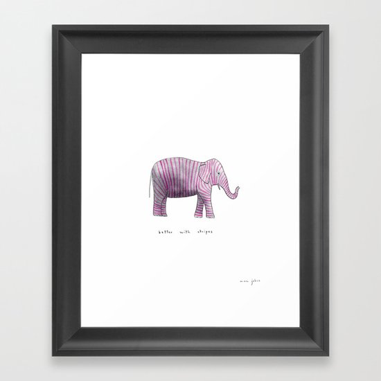 better with stripes Framed Art Print