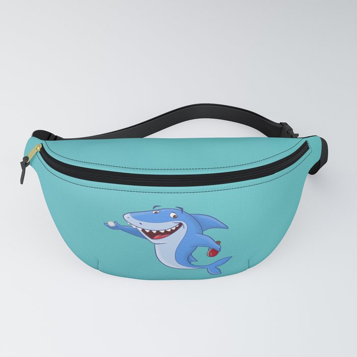A funny shark playing Table Tennis Fanny Pack