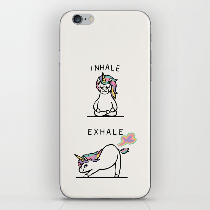 Inhale Exhale Unicorn iPhone Skin