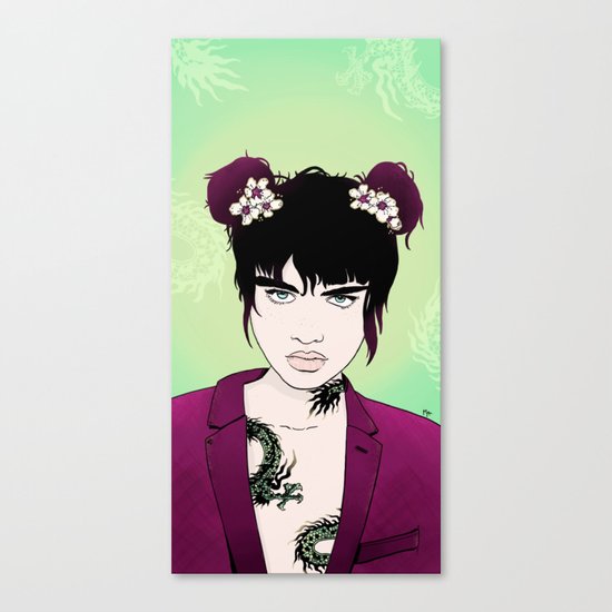 Badass Dragon Lady Canvas Print