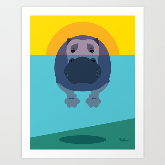 Hippo Art Print