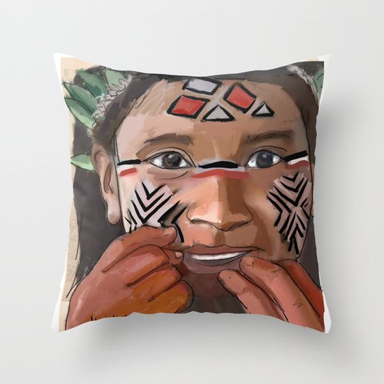 Karaja girl Throw Pillow